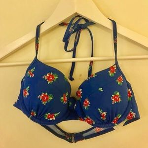Blue push up swim top